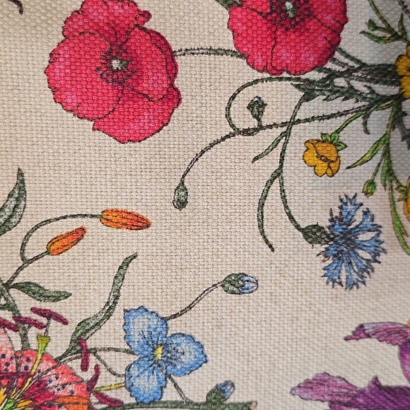 Gucci Floral Canvas Tote Blue Leather Trim Botanical Print Shoulder Bag W/COA - Picture 7 of 15